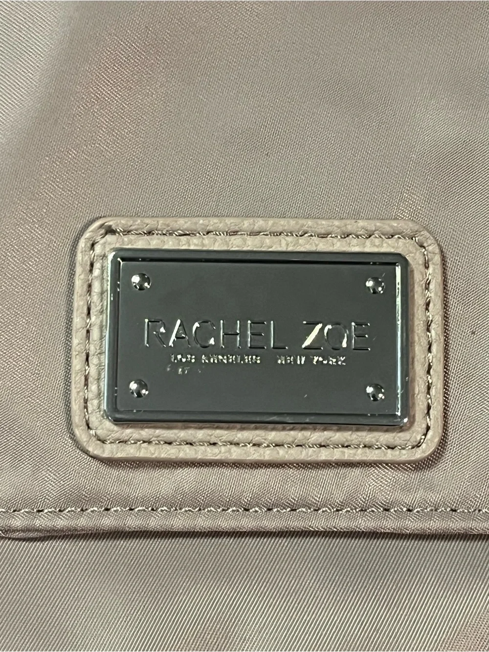 Rachel Zoe Light Lavender Taupe Nylon Wristlet Clutch